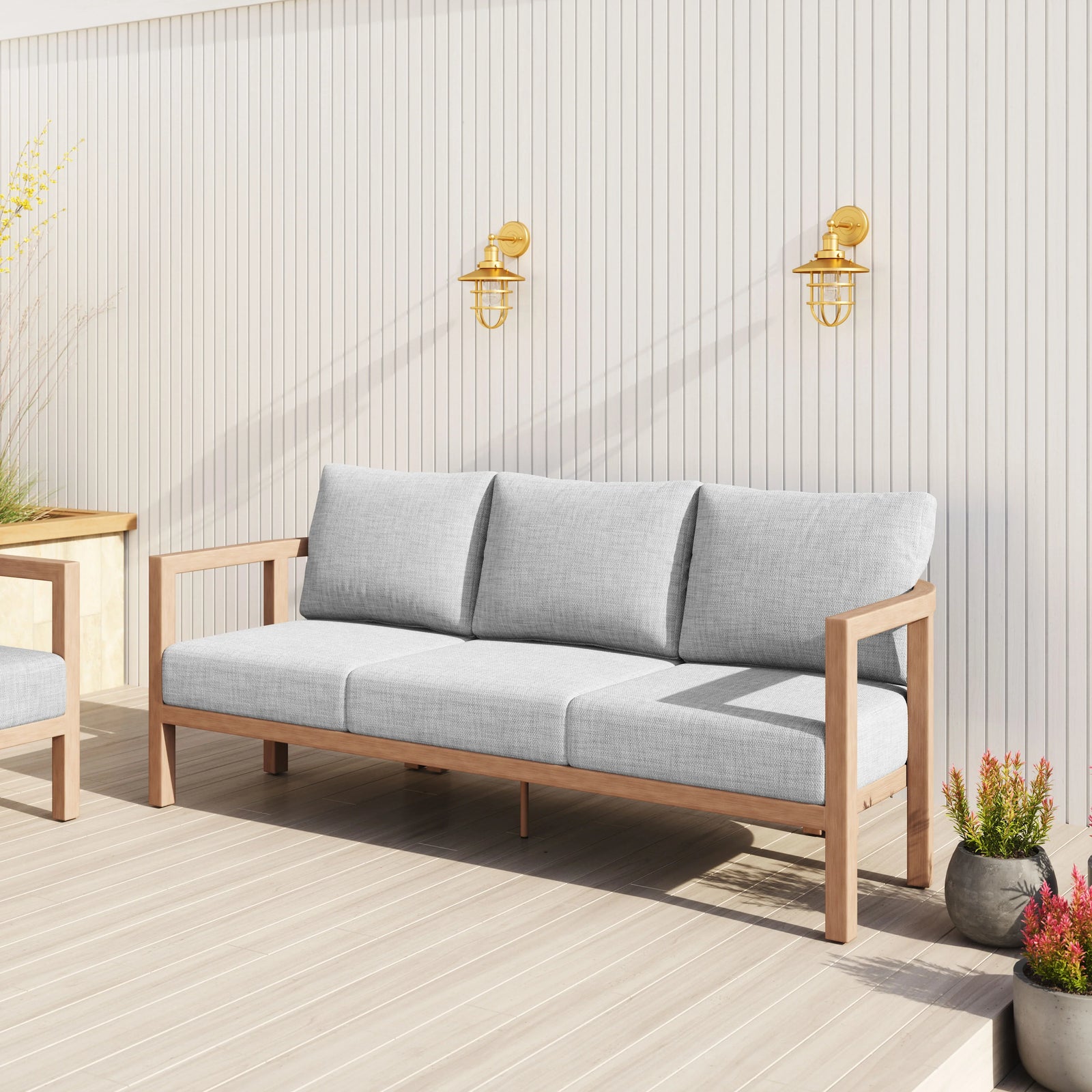Zuo Leto Sofa Gray OUTDOOR SOFAS + SECTIONALS