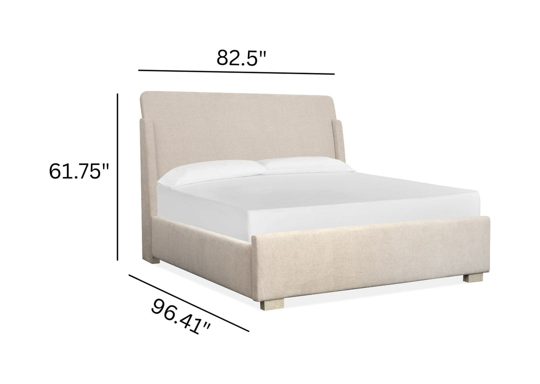 Lorelei Misty Cloud King Upholstered Sleigh Bed - B5893-62