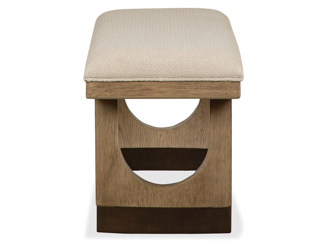 Tristan Swiss Coffee Upholstered Backless Bench With U-Shaped Legs - D5878-68A