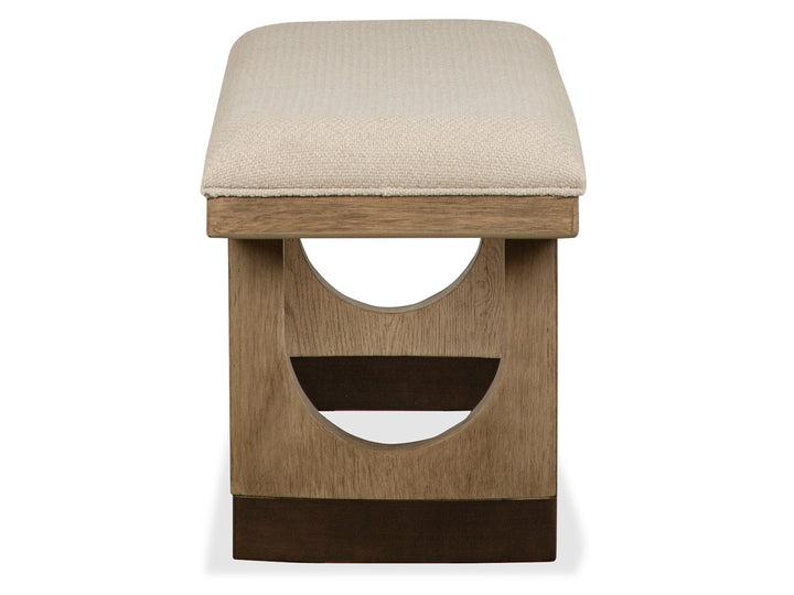 Tristan Swiss Coffee Upholstered Backless Bench With U-Shaped Legs - D5878-68A