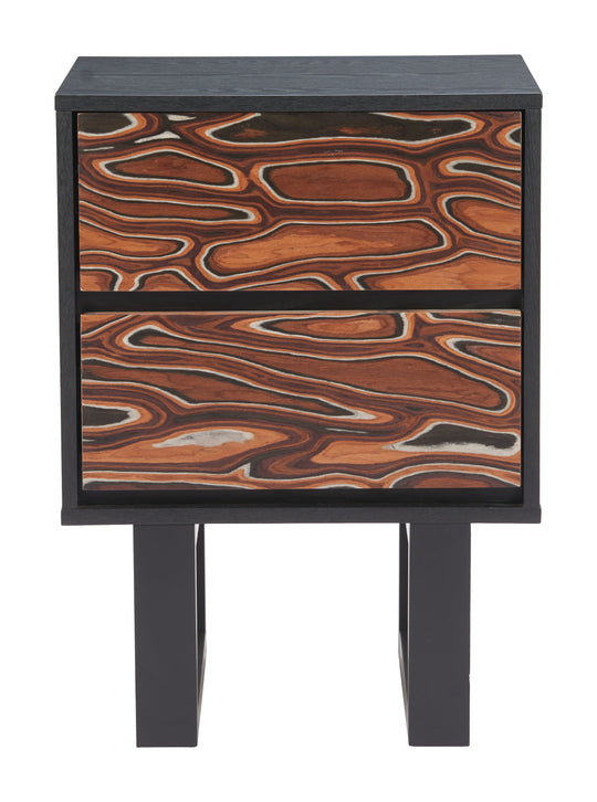 Aremi Nightstand Brown & Black - 110636