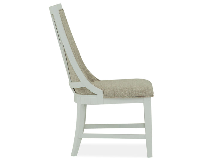 Heron Cove Chalk White And Dovetail Grey Upholstered Host Chair - Set of 2 - D4400-66