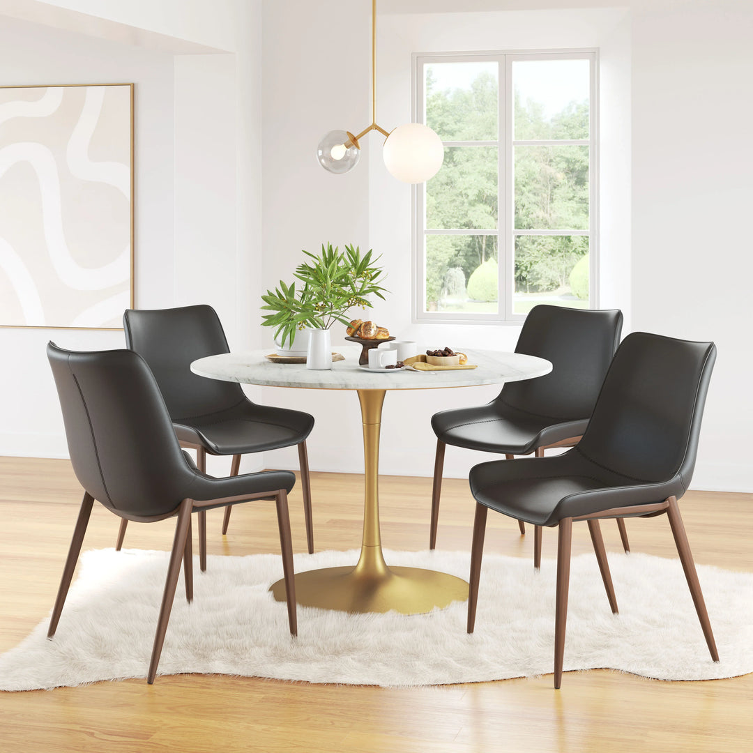 Magnus Dining Chair (Set of 2) Black & Walnut - AmericanHomeFurniture