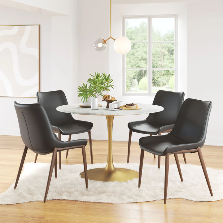 Magnus Dining Chair (Set of 2) Black & Walnut - AmericanHomeFurniture