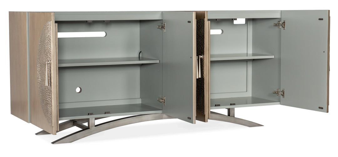 American Home Furniture Hooker Furniture Melange Nolita Four Door Entertainment Console