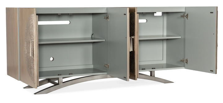 American Home Furniture Hooker Furniture Melange Nolita Four Door Entertainment Console