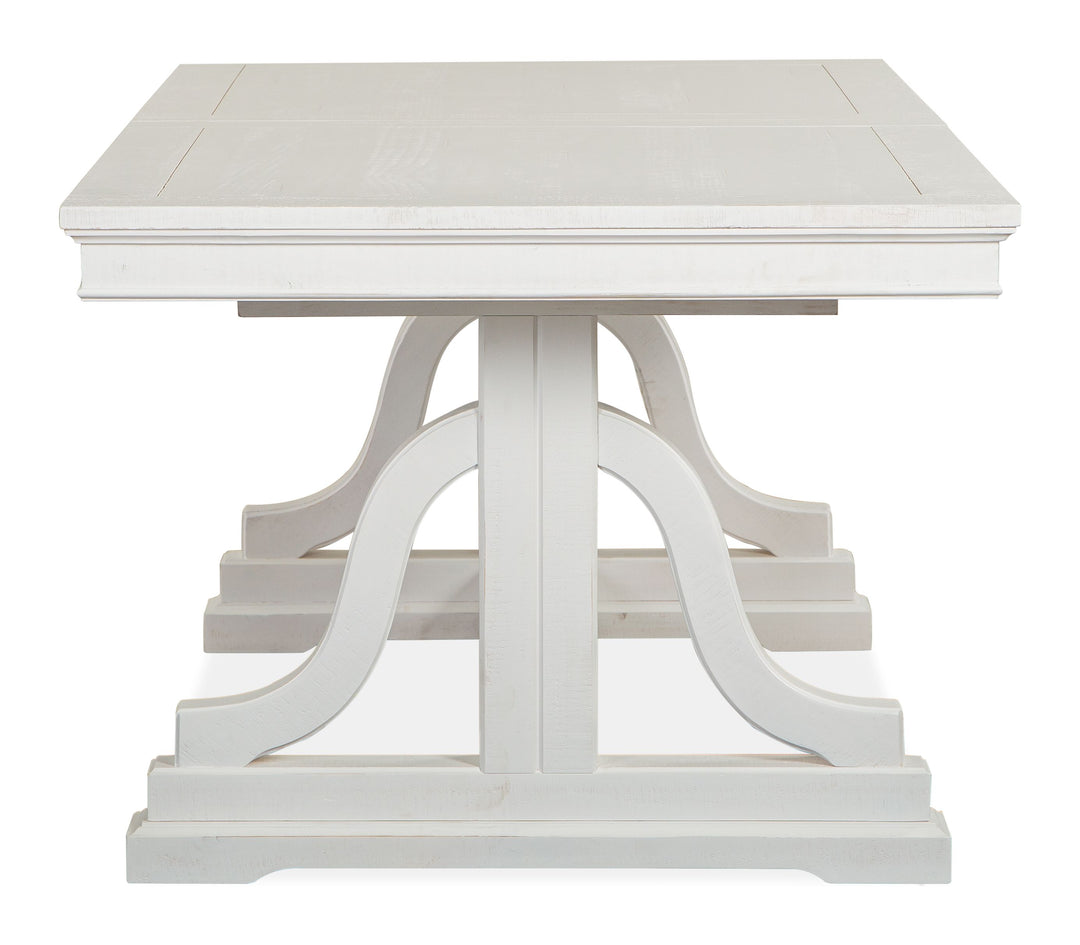 Heron Cove Chalk White And Dovetail Grey Extendable Trestle Dining Table - D4400-25