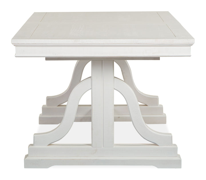 Heron Cove Chalk White And Dovetail Grey Extendable Trestle Dining Table - D4400-25