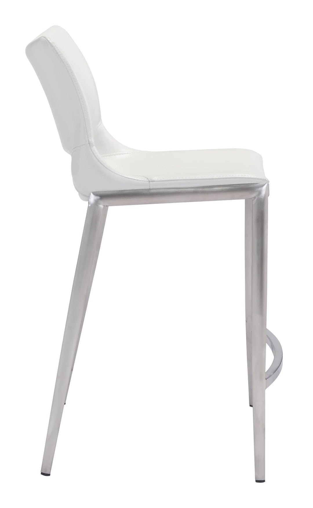 Ace Counter Stool (Set of 2) White & Silver - AmericanHomeFurniture