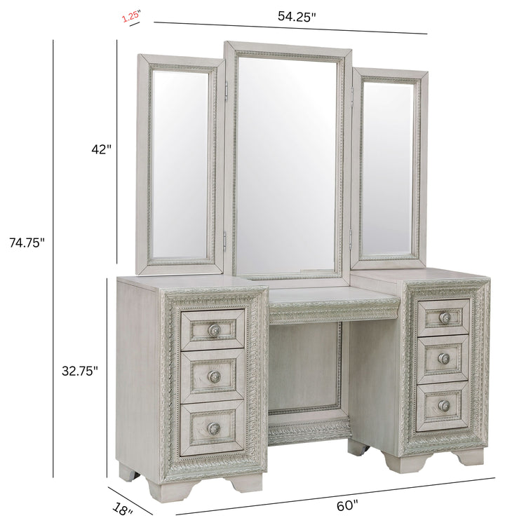 Camila Creamy White Vanity With Mirror - P269-BR-K11