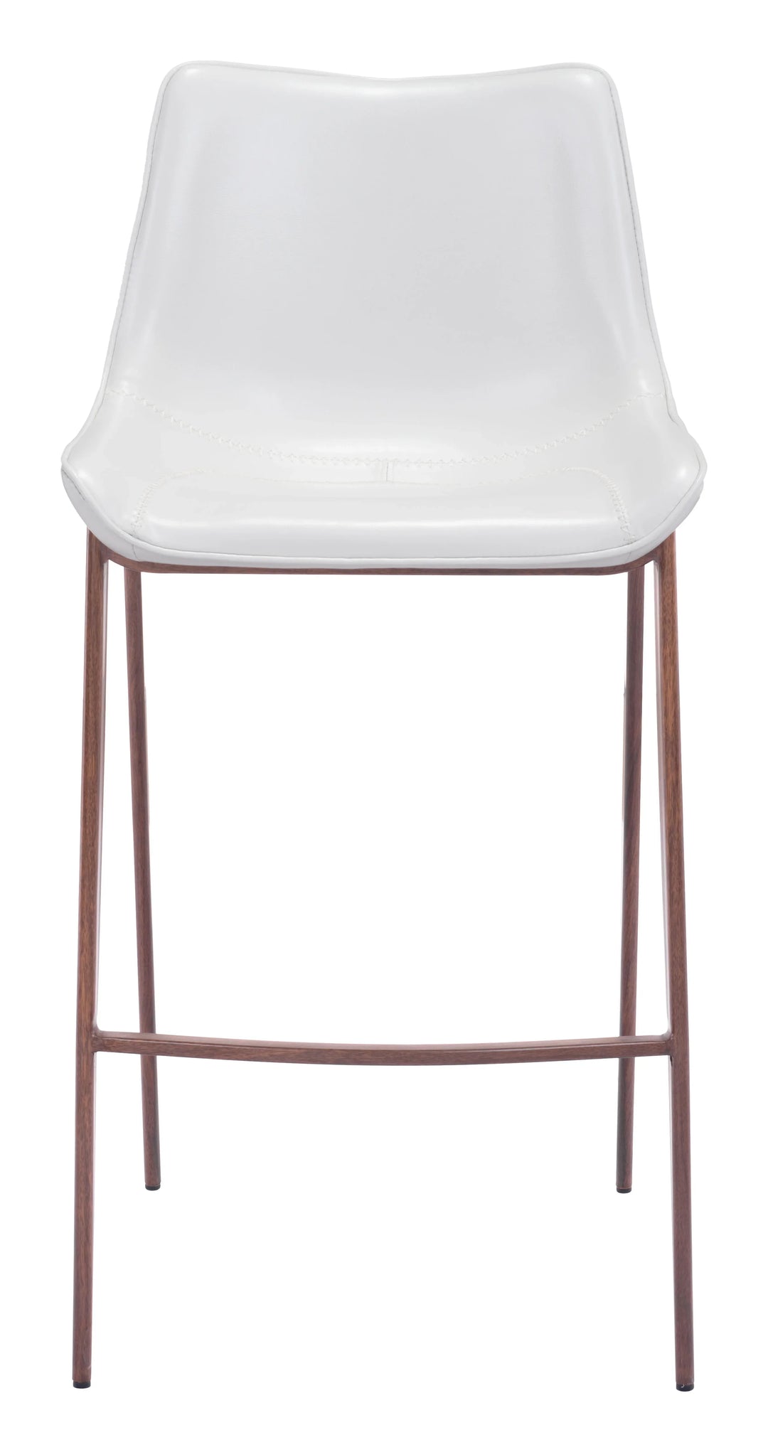 Magnus Barstool (Set of 2) White & Walnut - AmericanHomeFurniture