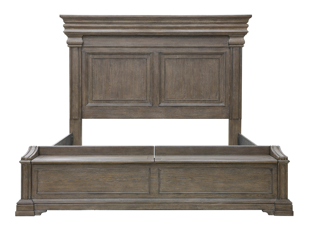 Madison Ridge Natural Bark Queen Bed With Chest Footboard - P413-BR-K2