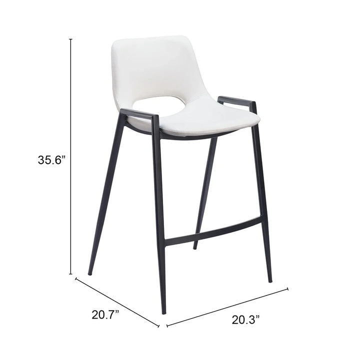 Desi Counter Stool (Set of 2) White - AmericanHomeFurniture