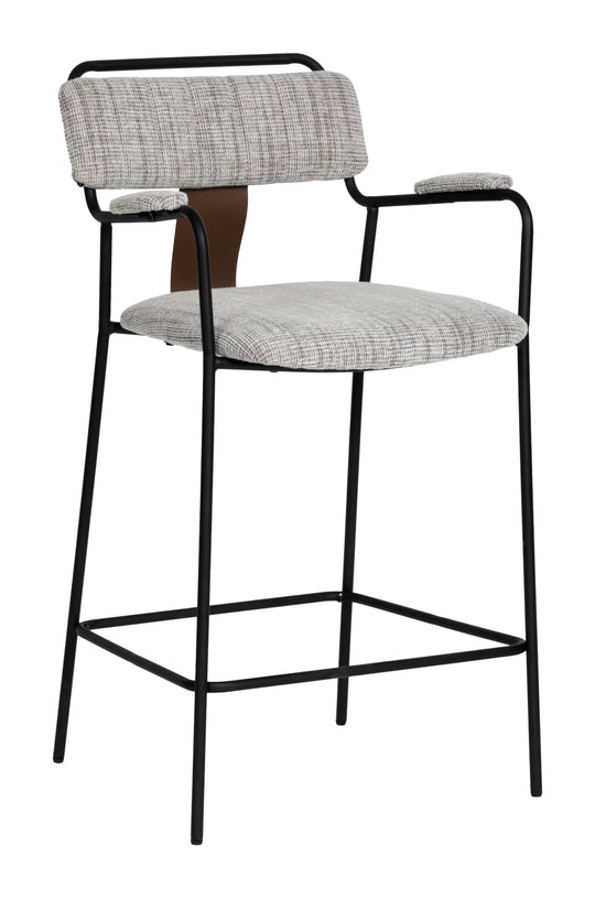 Zuo Couva Counter Stool (Set of 2) Gray Tweed BAR STOOLS + COUNTER STOOLS