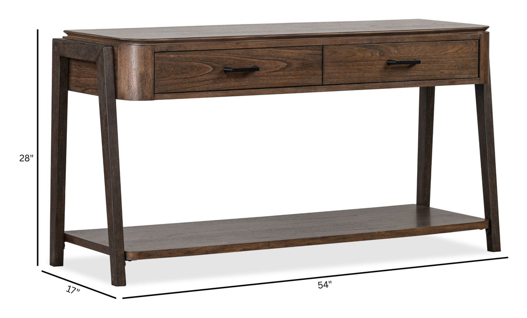 Hallie Milk Chocolate And Dark Chocolate Rectangular Sofa Table - T6355-73