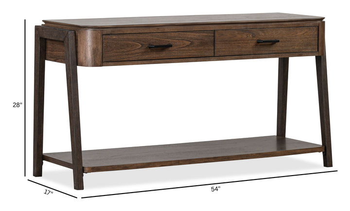 Hallie Milk Chocolate And Dark Chocolate Rectangular Sofa Table - T6355-73