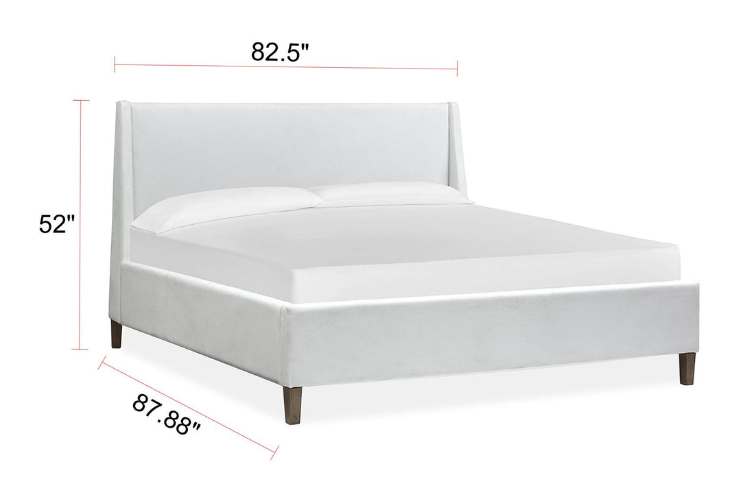 Lindon Belgian Wheat And Coffee Bean King White Upholstered Island Bed - B5570-60W