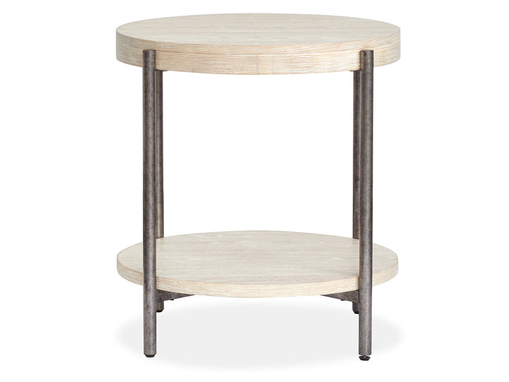 Jennings Edgecomb Grey And Weathered Antique Nickel Round End Table - T5927-05