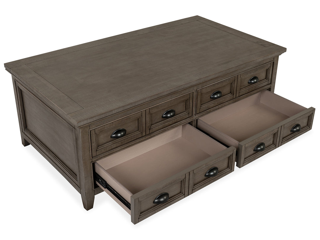 Paxton Place Dovetail Grey Lift Top Storage Cocktail Table With Casters - T4805-50