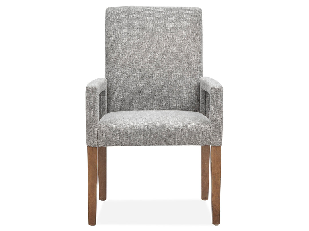 Lindon Belgian Wheat Grey Upholstered Arm Chair - Set of 2 - D5570-73G