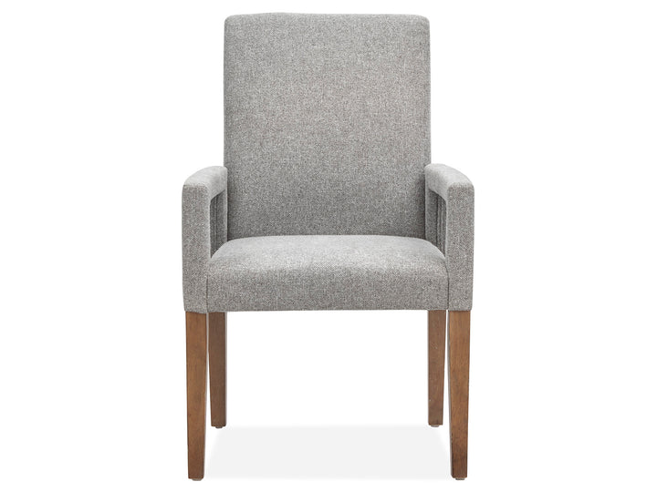 Lindon Belgian Wheat Grey Upholstered Arm Chair - Set of 2 - D5570-73G