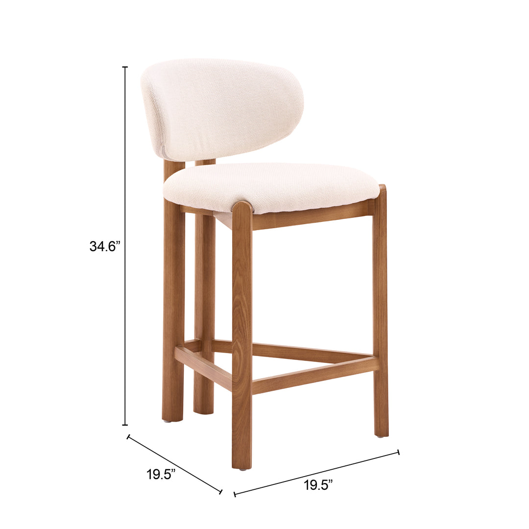 Rosetta Counter Stool (Set of 2) Beige & Walnut - 111219