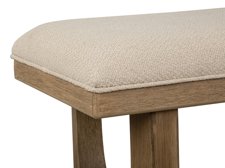 Tristan Swiss Coffee Upholstered Backless Bench With U-Shaped Legs - D5878-68A