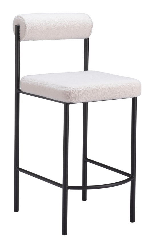 Zuo Livorno Counter Stool (Set of 2) Ivory BAR STOOLS + COUNTER STOOLS