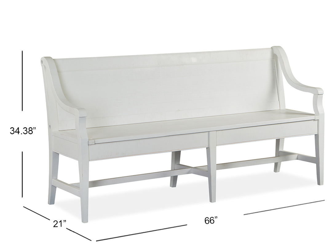 Heron Cove Chalk White And Dovetail Grey Bench - D4400-79