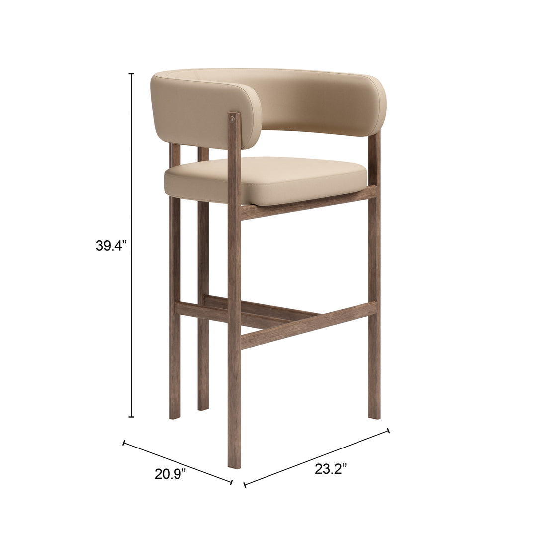 Ruge Barstool (Set of 2) Beige - 111240