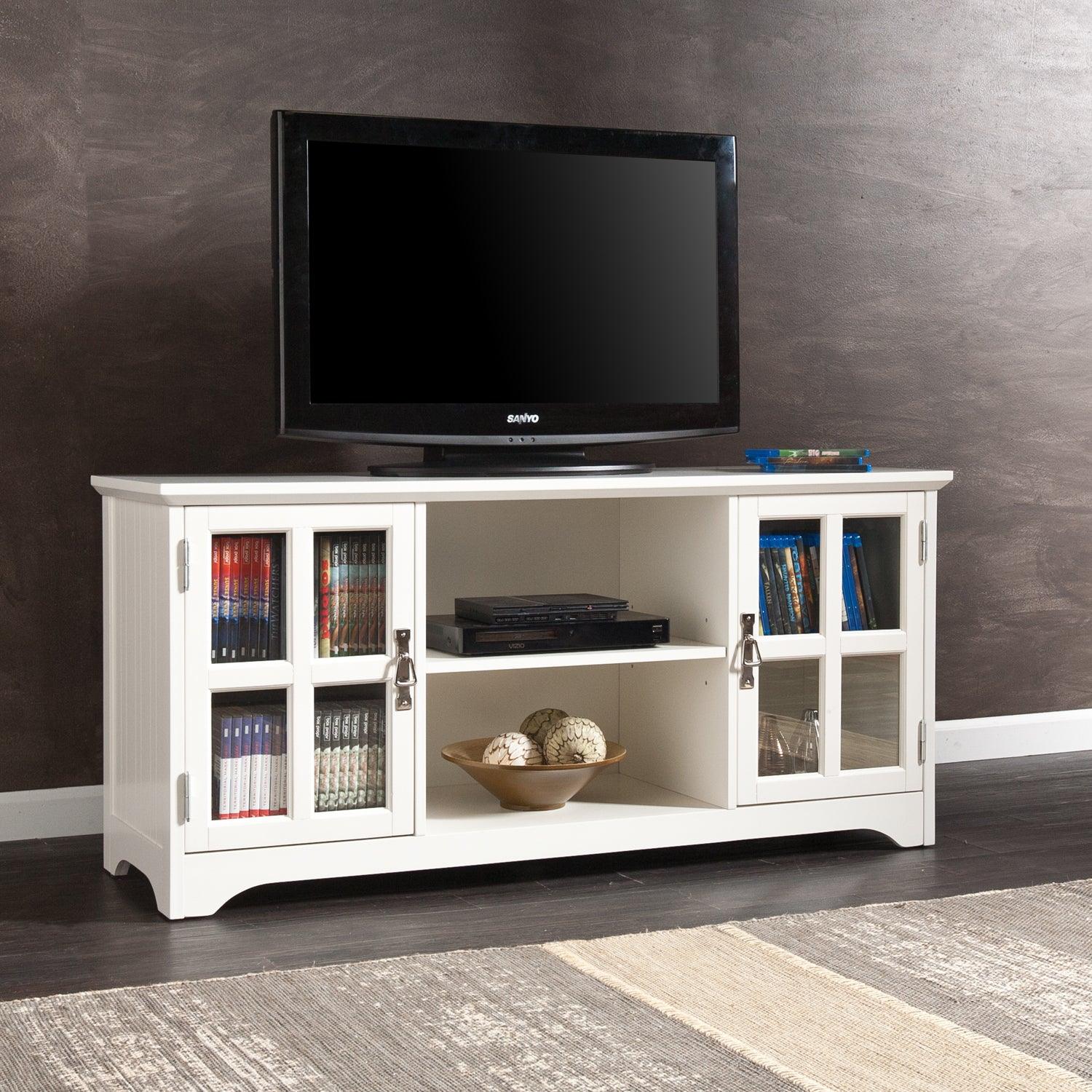 SEI Furniture Remington TV/Media Stand - White MEDIA + TV STANDS