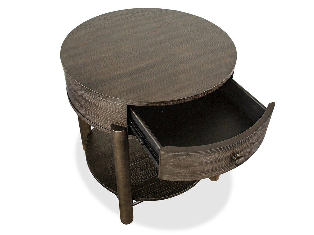 Hadleigh Black Coffee Bean Round End Table - T5711-05