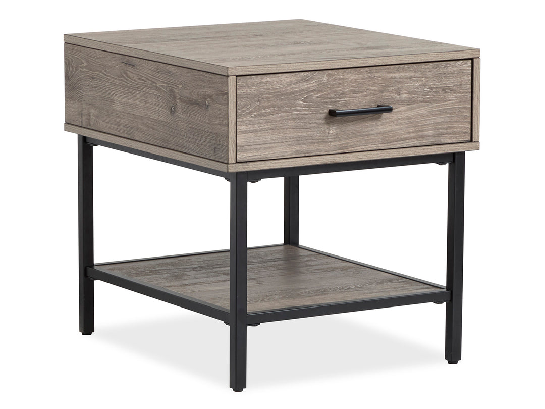 Fenwick Whitetail Brown And Smoke Glass Rectangular End Table - T5962-03