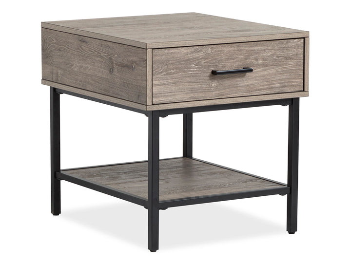 Fenwick Whitetail Brown And Smoke Glass Rectangular End Table - T5962-03