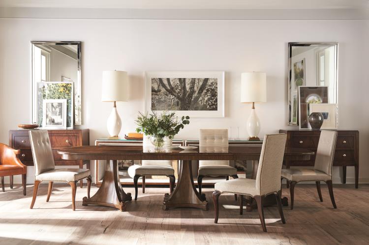 American Home Furniture | Century - Thomas O'Brien 132 Tri/Quad Ped Dining Table