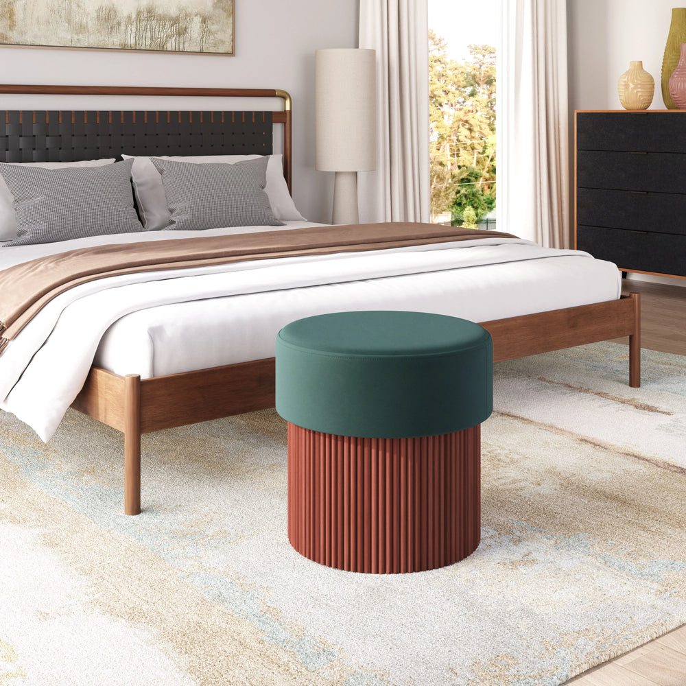 Boto Storage Ottoman Green - AmericanHomeFurniture