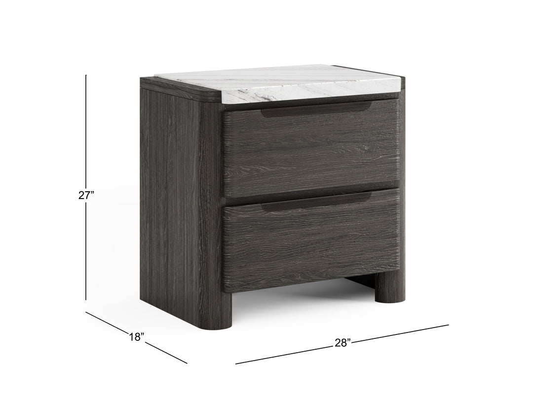 Keaton Black Drawer Nightstand - B6614-01