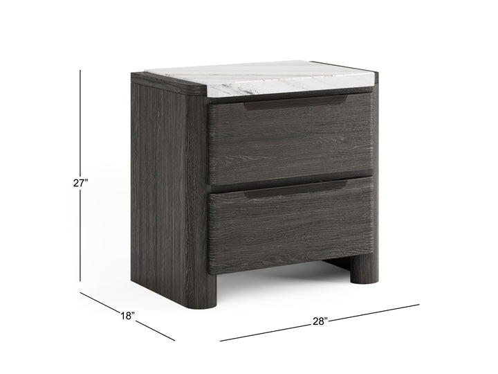 Keaton Black Drawer Nightstand - B6614-01
