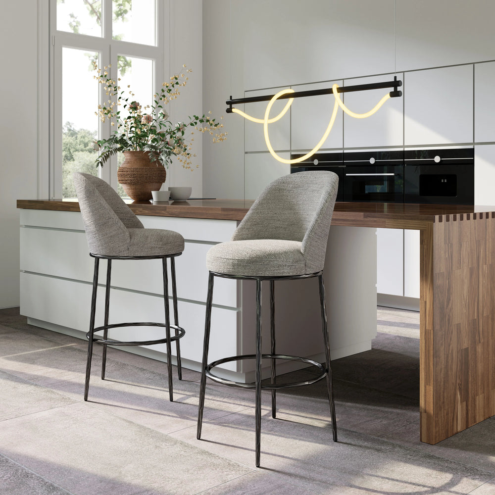 Nordhavn Swivel Barstool Gray - AmericanHomeFurniture