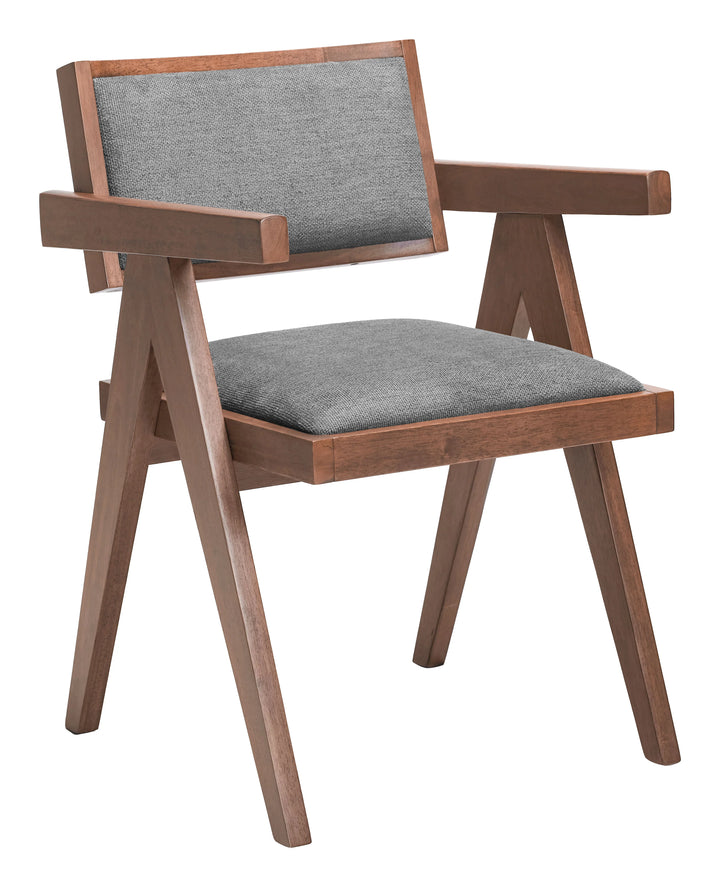 Delhi Dining Chair (Set of 2) Gray & Walnut - AmericanHomeFurniture