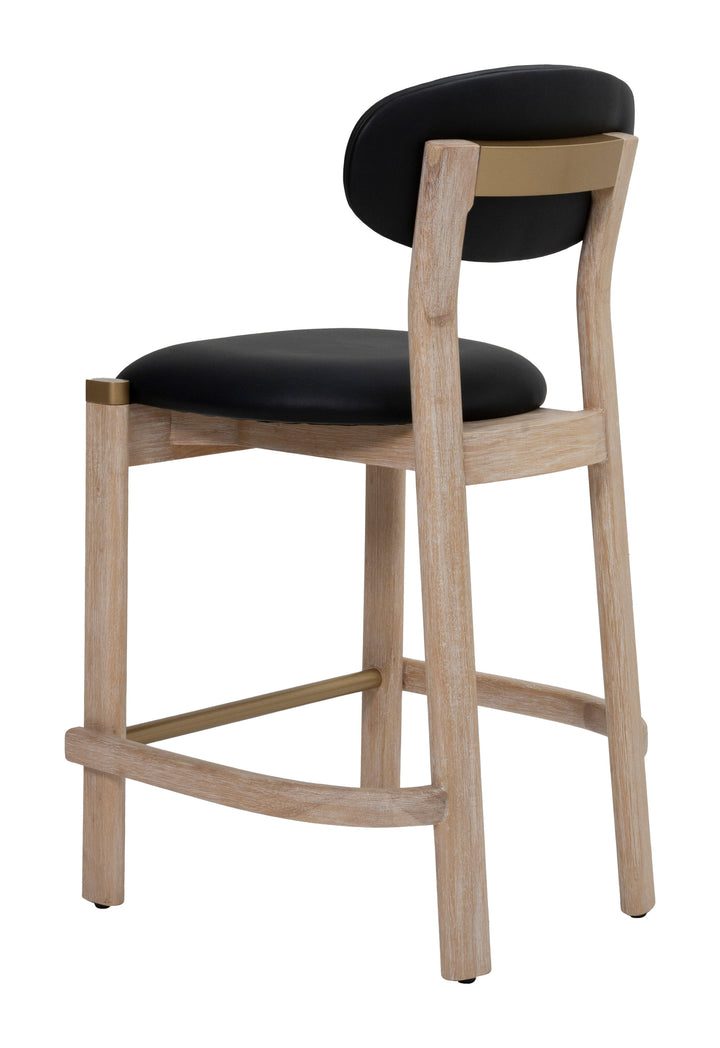 Rilou Counter Stool (Set of 2) Black & Natural