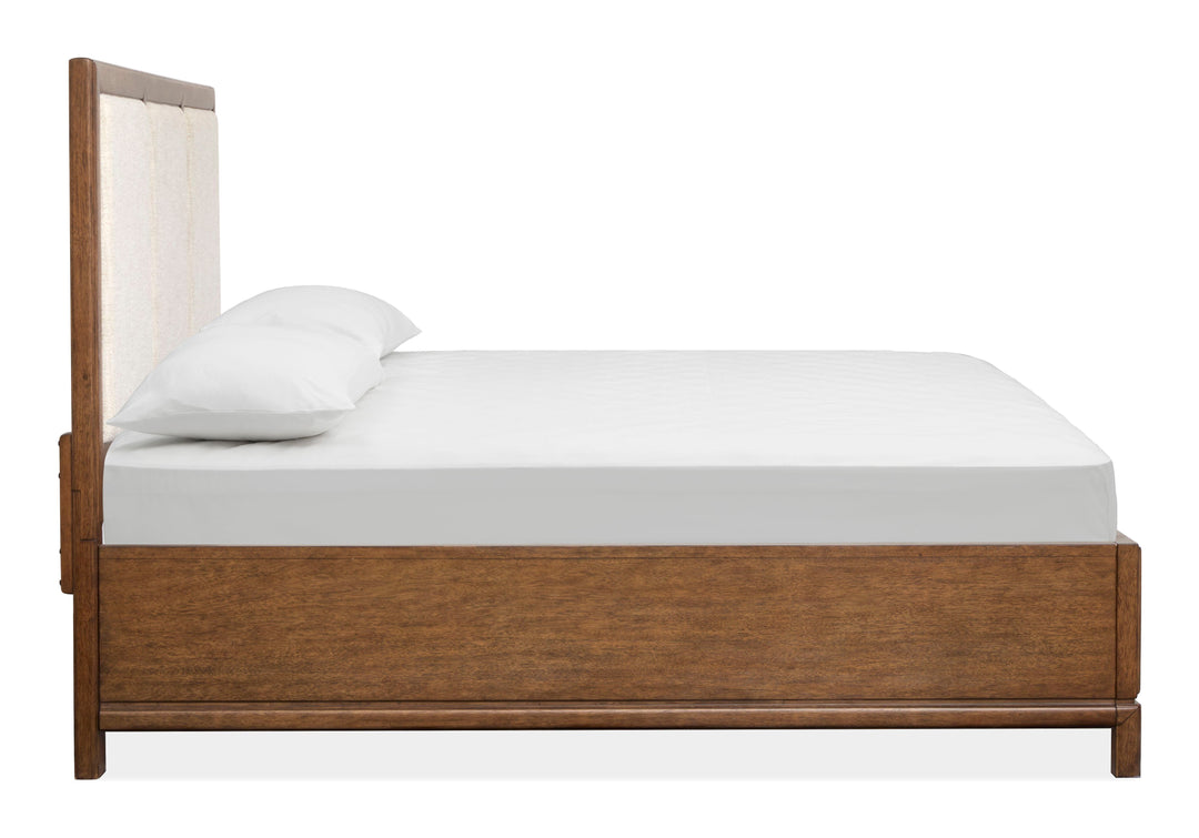 Ridgefield Russet Queen Upholstered Panel Bed - B6436-55