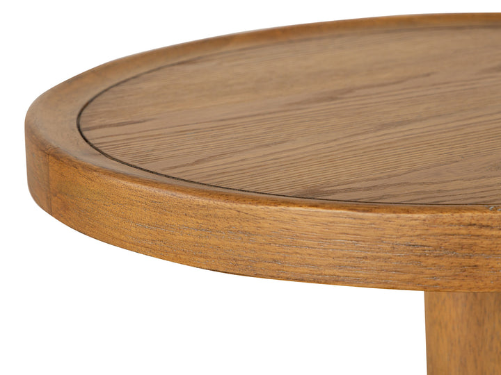 Lindon Belgian Wheat Round Pedestal Accent End Table - T5570-30