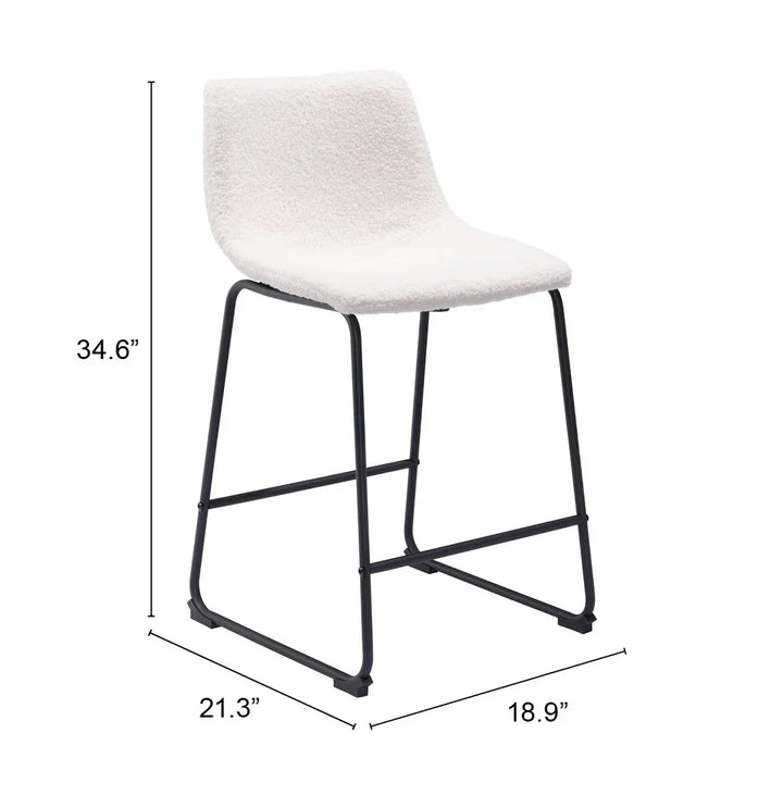 Smart Counter Stool (Set of 2) Ivory - AmericanHomeFurniture