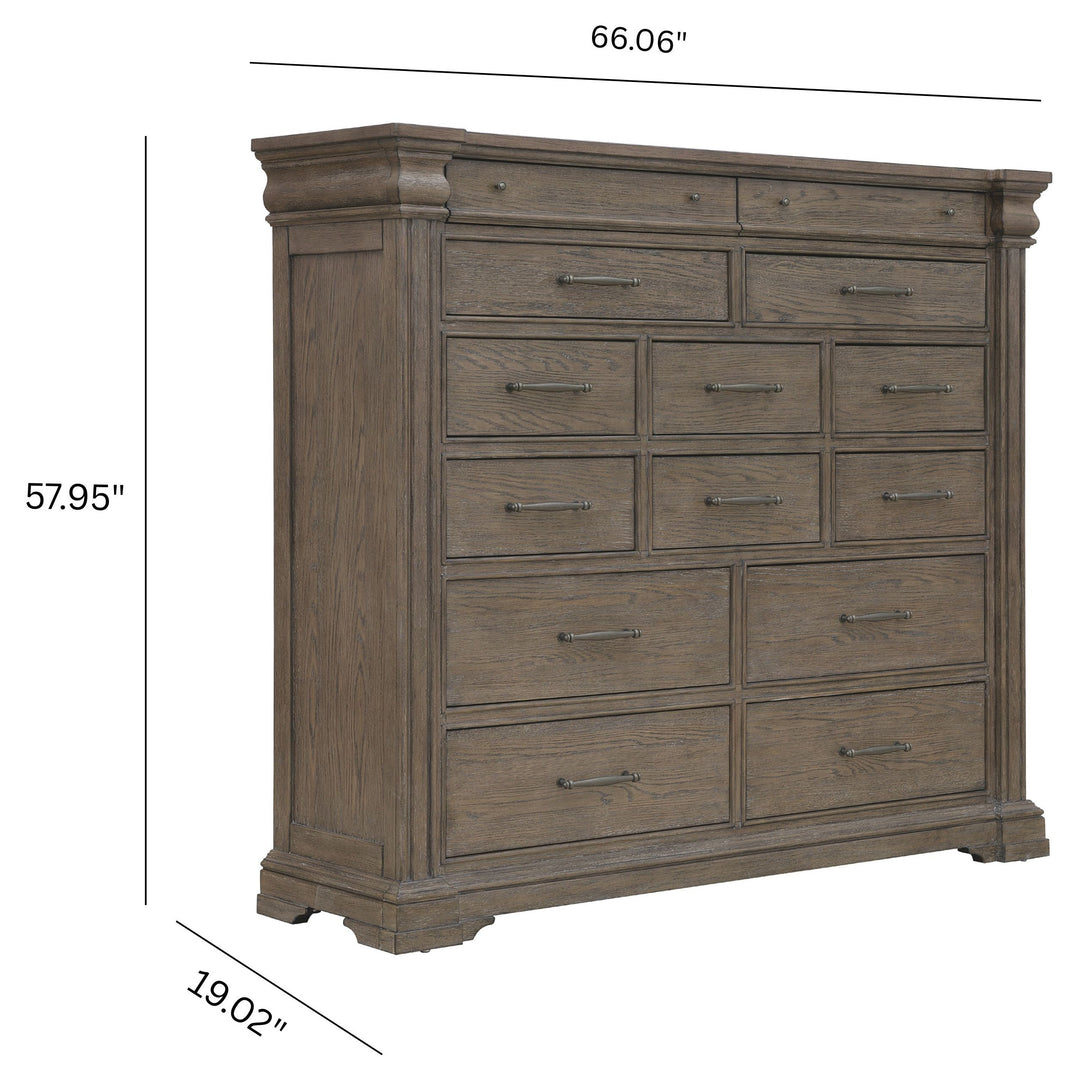 Madison Ridge Natural Bark 14 Drawer Master Chest - P413127