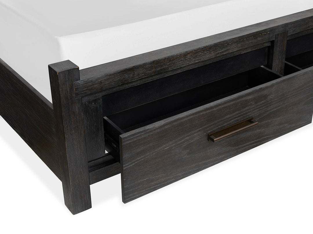 Plum Creek Ravenwood Black California King Upholstered Panel Storage Bed - B5990-75A