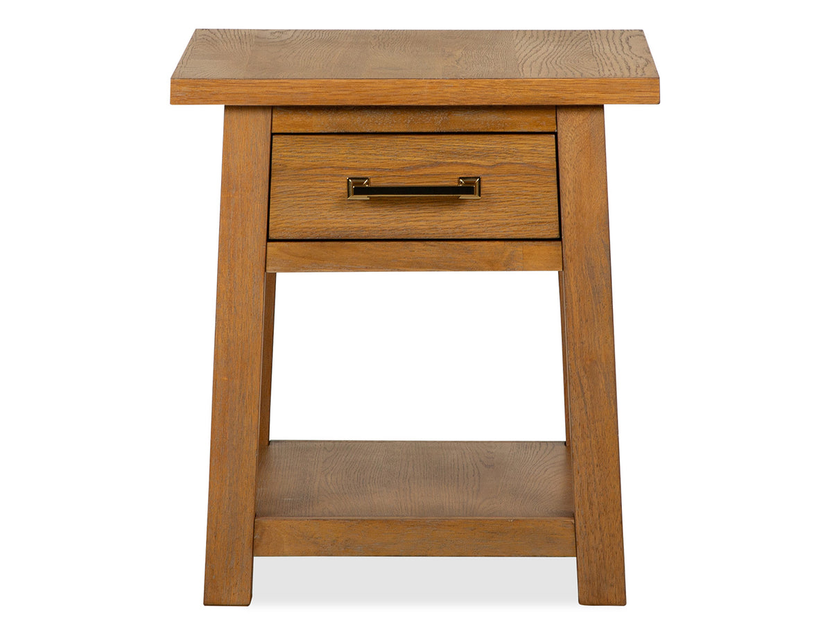 Lindon Belgian Wheat Drawer End Table - T5570-02