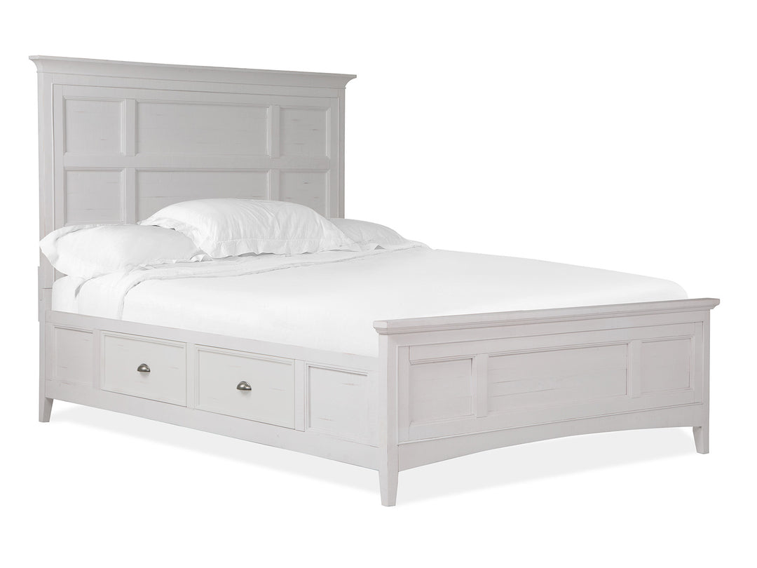Heron Cove Chalk White And Dovetail Grey Queen Panel Storage Bed - B4400-55