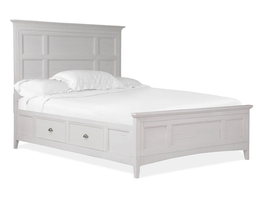 Heron Cove Chalk White And Dovetail Grey Queen Panel Storage Bed - B4400-55