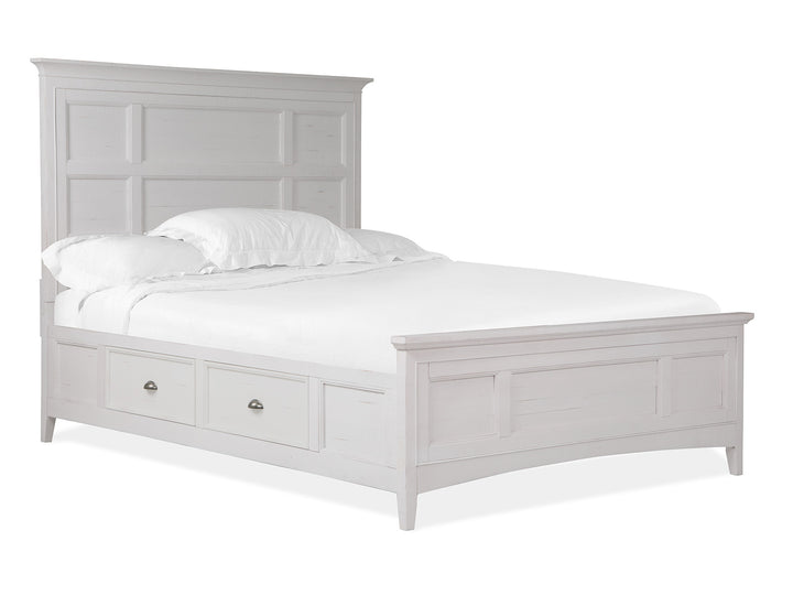 Heron Cove Chalk White And Dovetail Grey Queen Panel Storage Bed - B4400-55